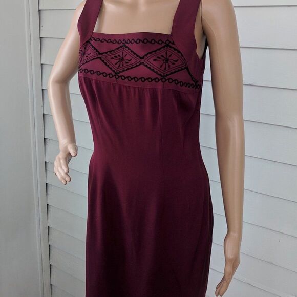 Dark Red Dress Sleeveless with Bolero Jacket XS Rina Rossi 80s 90s - Picture 3 of 8